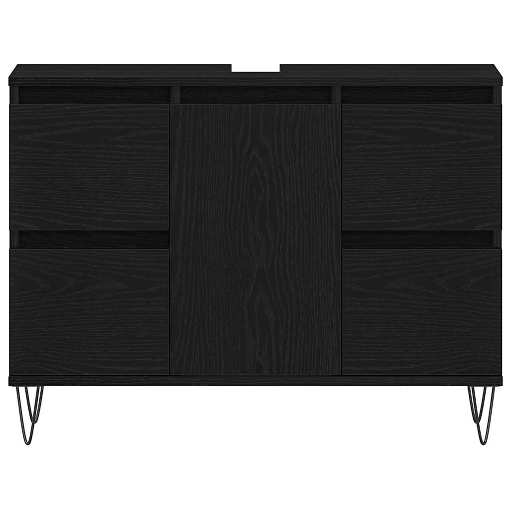 Baderomsvaskeskap Svart Eik 80 x 33 x 60 cm Konstruert tre