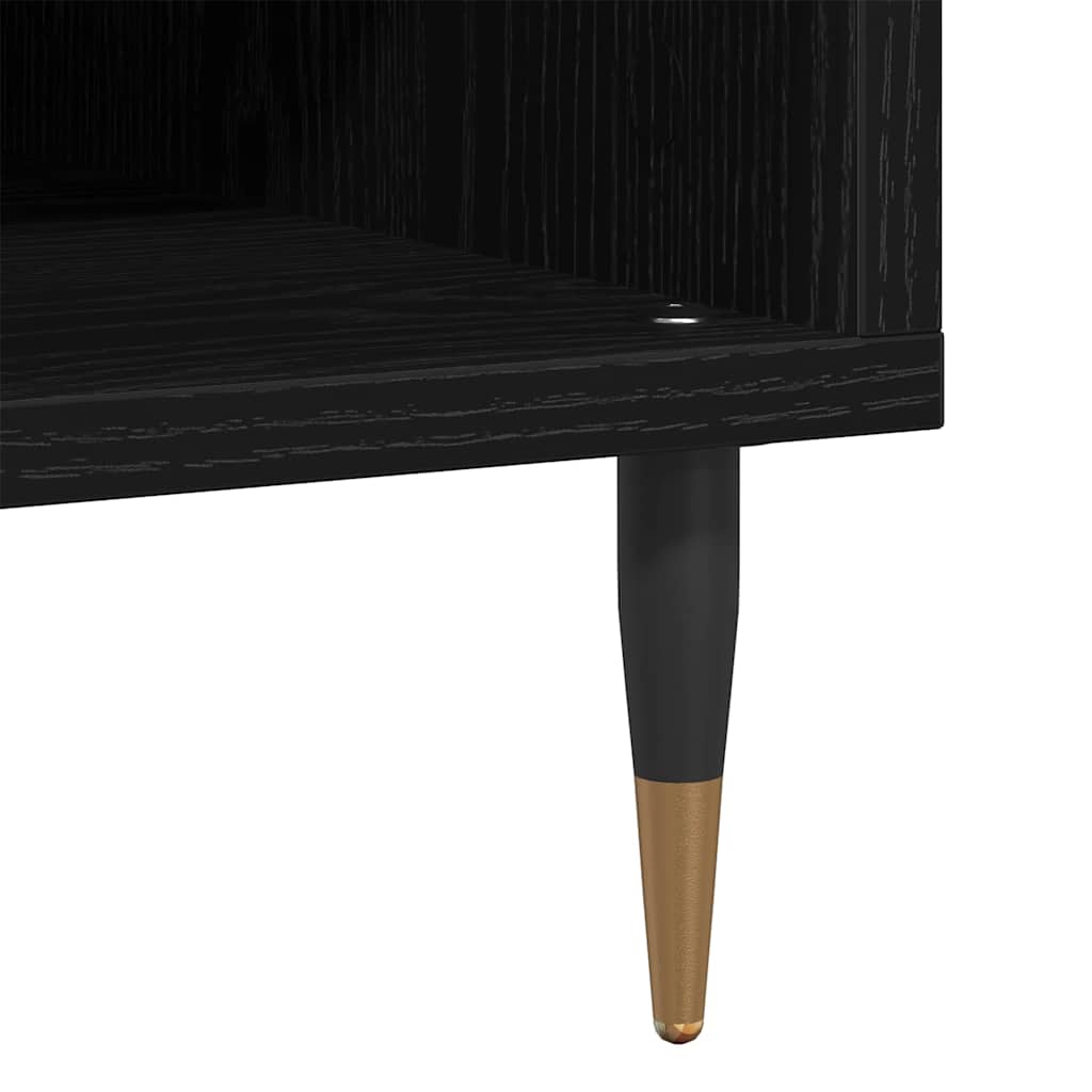 Plateskap med hylle Svart Eik 85 x 38 x 48 cm Konstruert tre