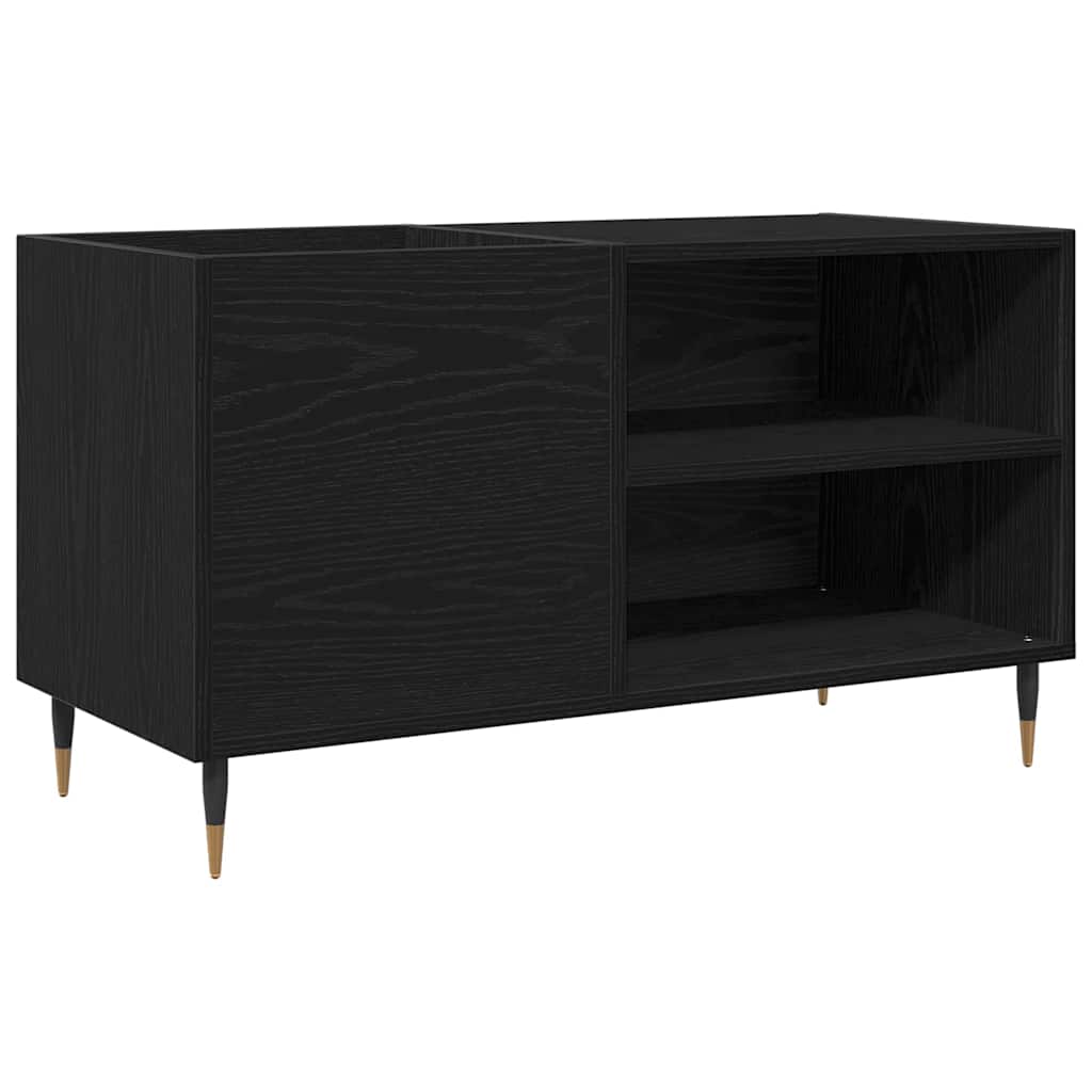 Plateskap med hylle Svart Eik 85 x 38 x 48 cm Konstruert tre