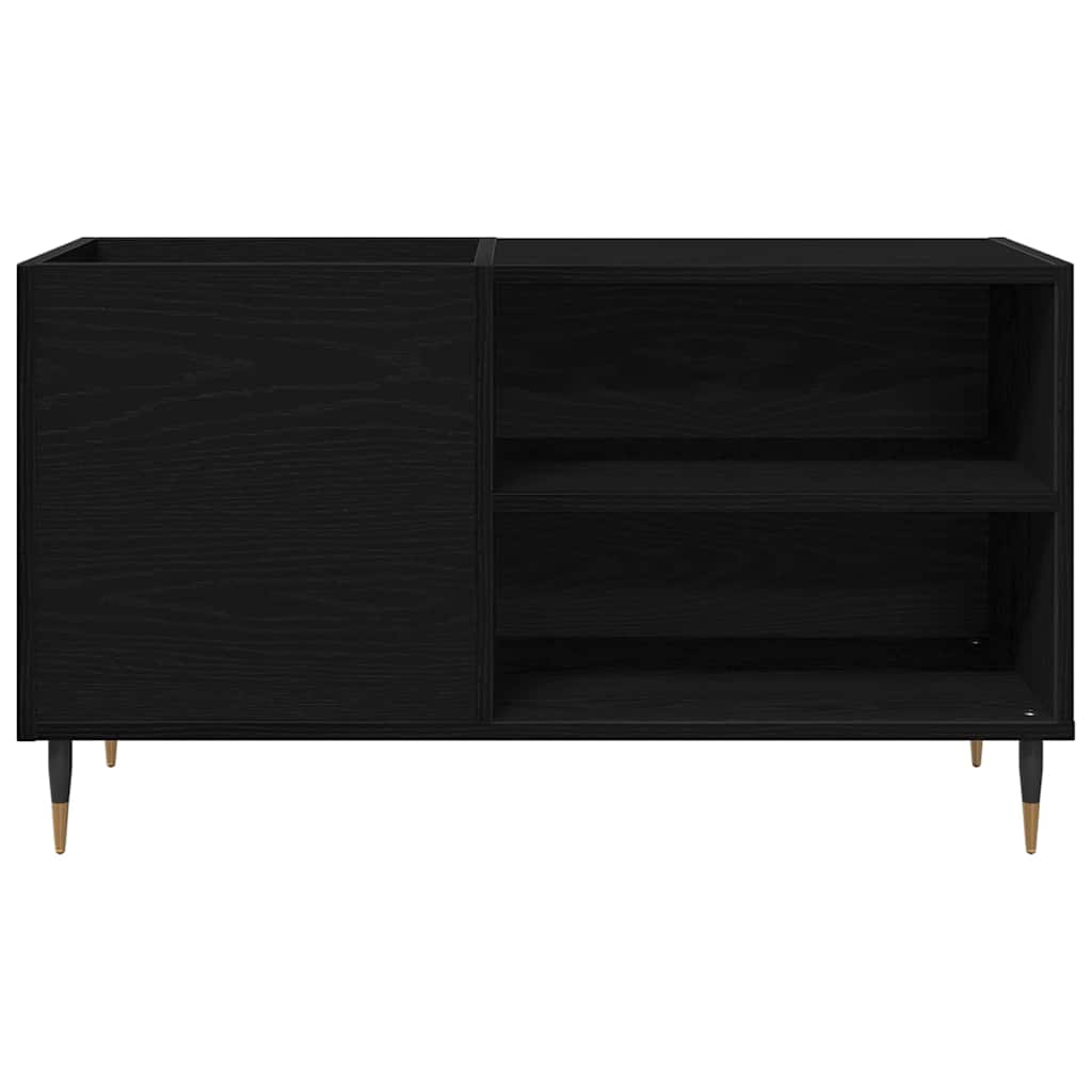 Plateskap med hylle Svart Eik 85 x 38 x 48 cm Konstruert tre