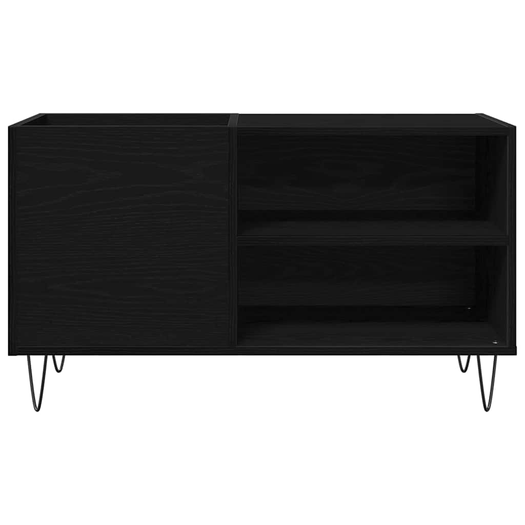 Plateskap med hylle Svart Eik 85 x 38 x 48 cm Konstruert tre