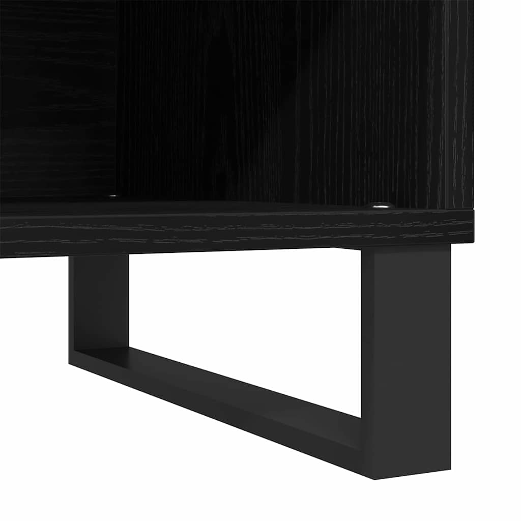 Plateskap med hylle Svart Eik 85 x 38 x 48 cm Konstruert tre