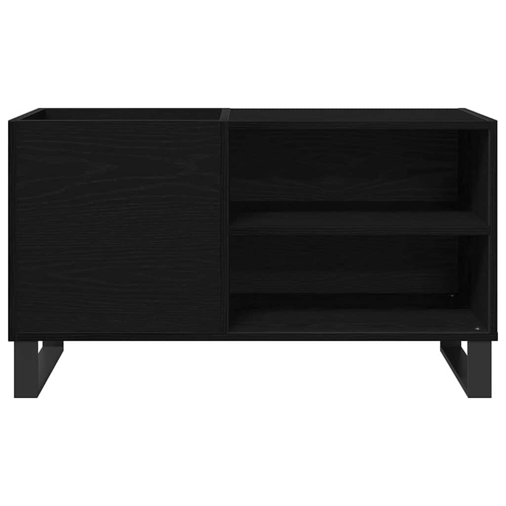 Plateskap med hylle Svart Eik 85 x 38 x 48 cm Konstruert tre