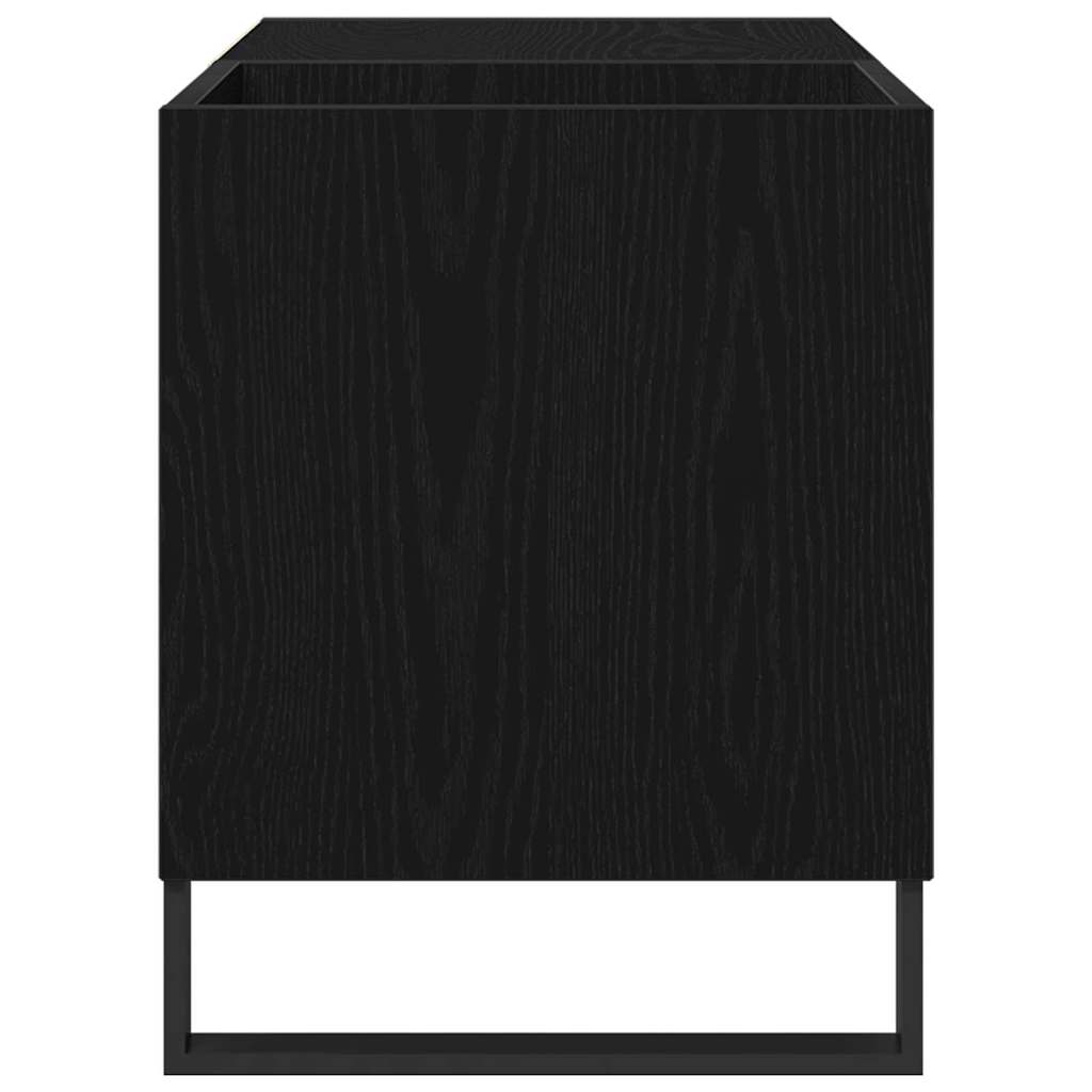 Plateskap med hylle Svart Eik 85 x 38 x 48 cm Konstruert tre
