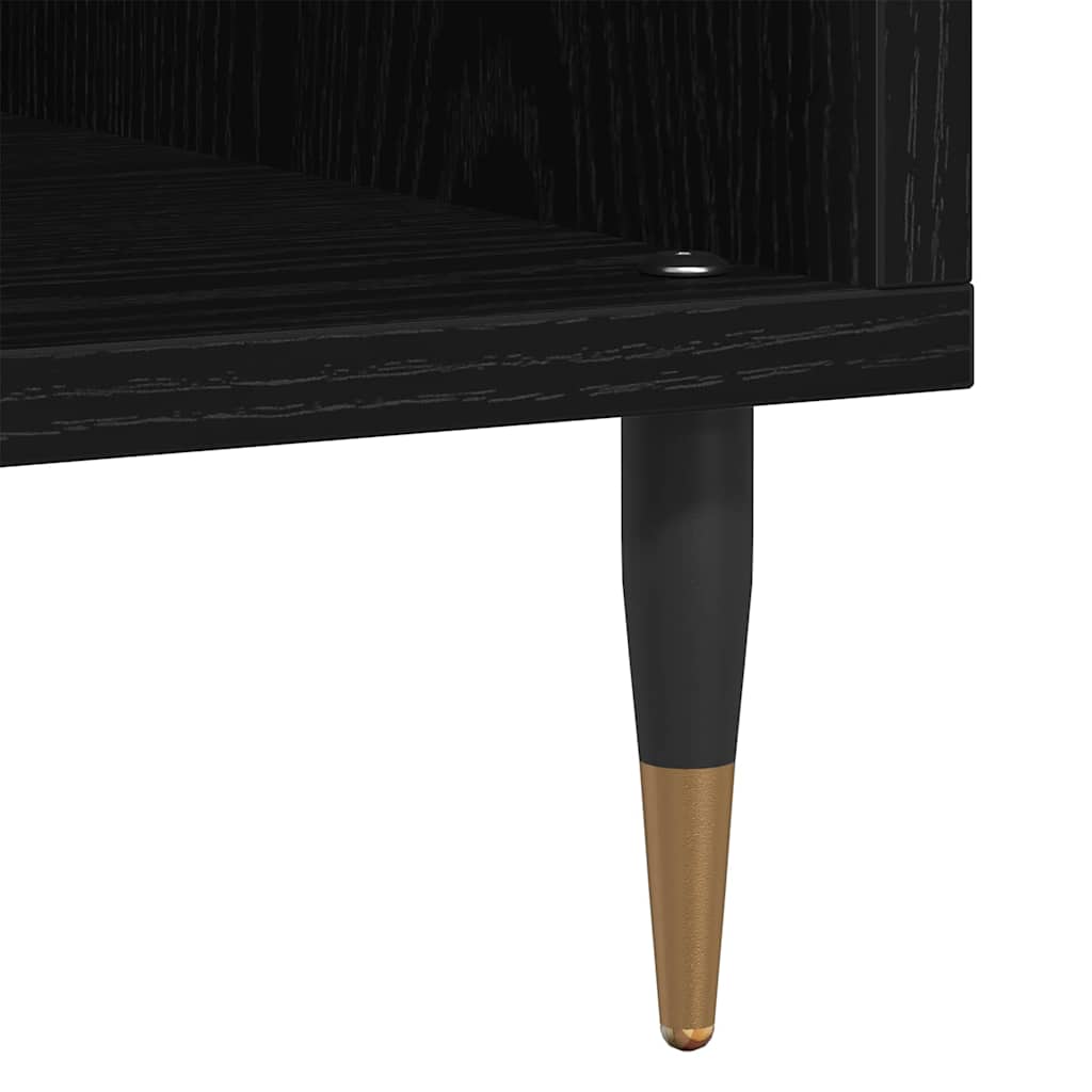 Plateskap med hylle Svart Eik 100 x 38 x 48 cm Konstruert tre