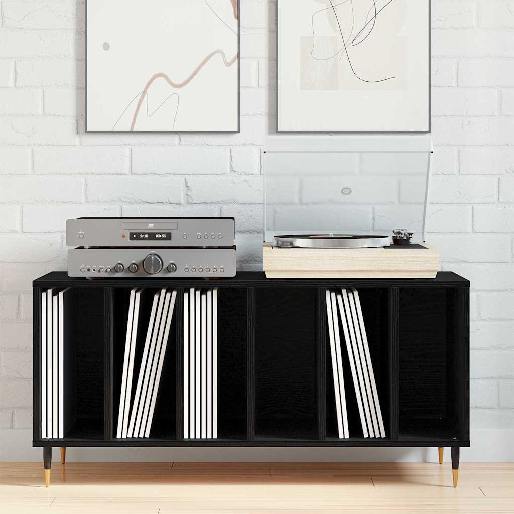 Plateskap med hylle Svart Eik 100 x 38 x 48 cm Konstruert tre