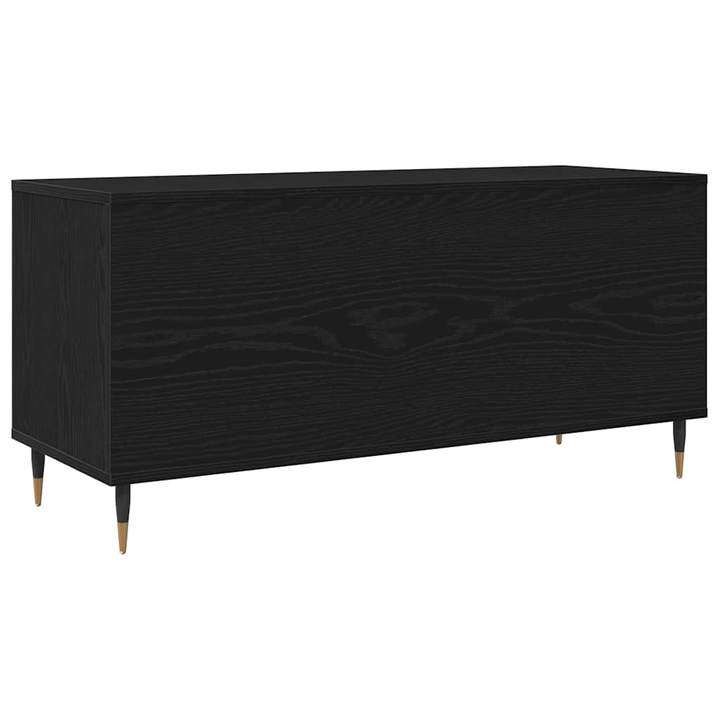 Plateskap med hylle Svart Eik 100 x 38 x 48 cm Konstruert tre