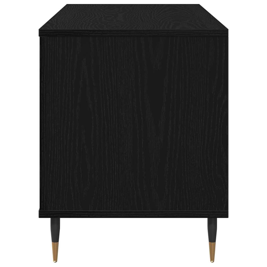 Plateskap med hylle Svart Eik 100 x 38 x 48 cm Konstruert tre