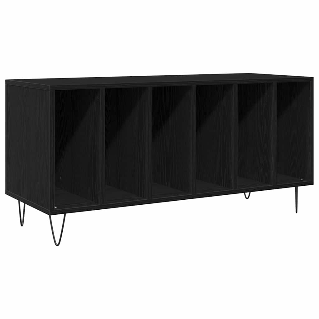 Plateskap med hylle Svart Eik 100 x 38 x 48 cm Konstruert tre