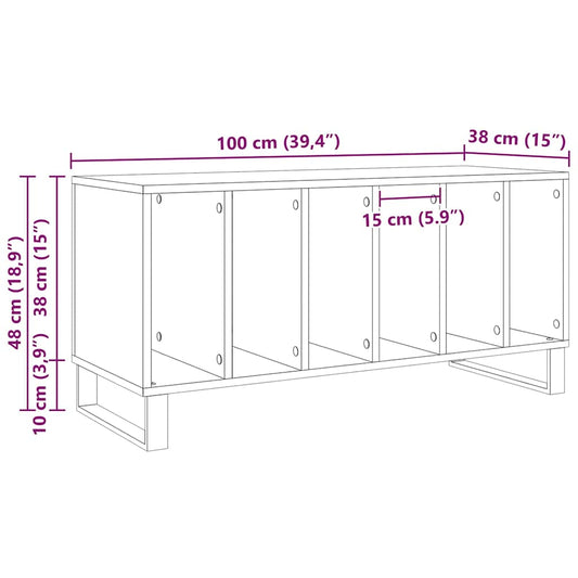 Plateskap med hylle artisan eik 100 x 38 x 48 cm Konstruert tre