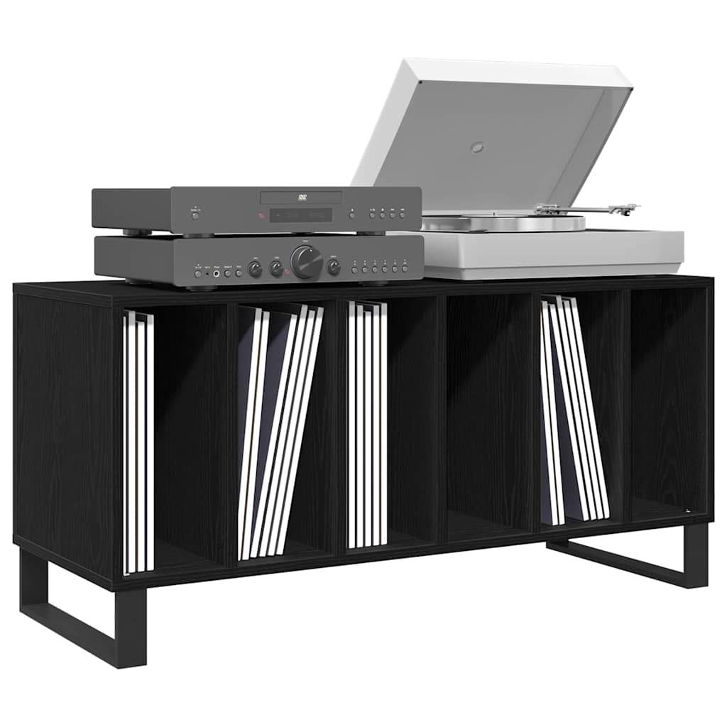 Plateskap med hylle Svart Eik 100 x 38 x 48 cm Konstruert tre