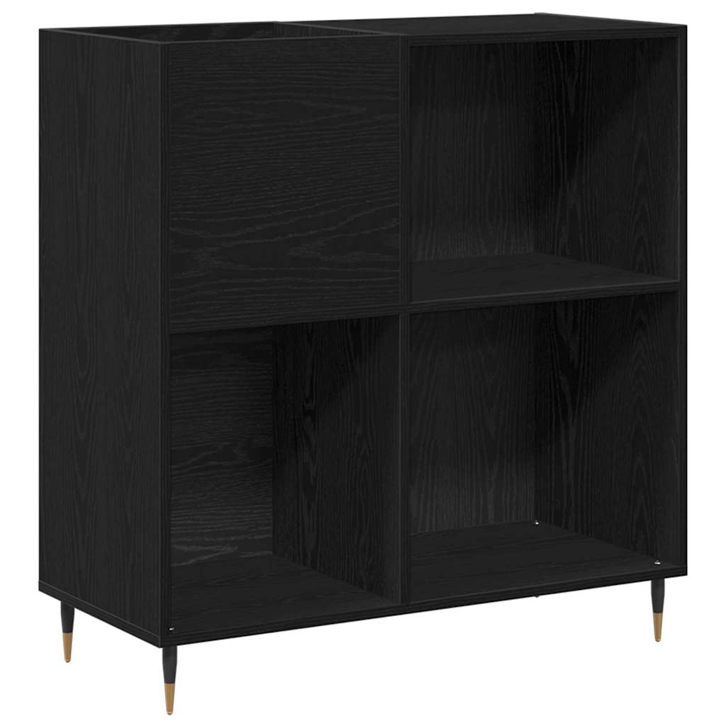 Plateskap med hylle Svart Eik 85 x 38 x 89 cm Konstruert tre