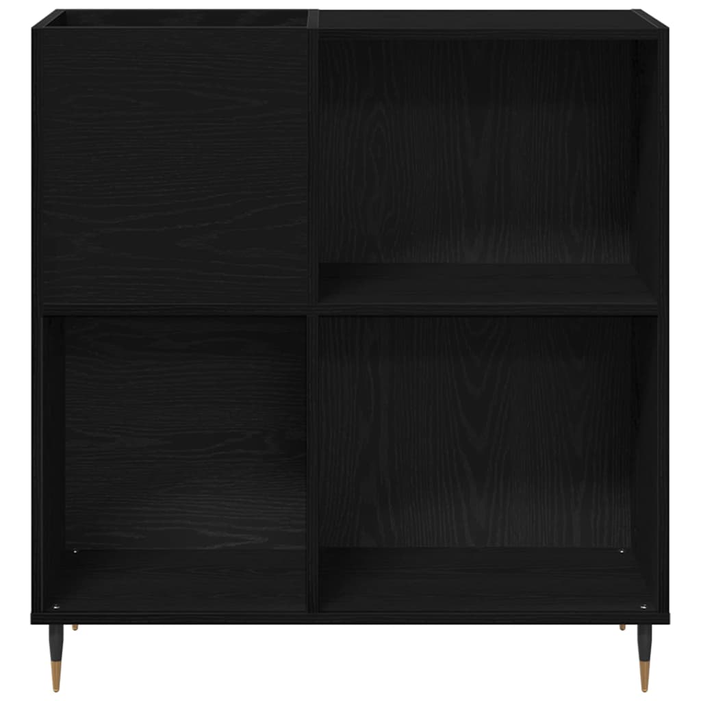 Plateskap med hylle Svart Eik 85 x 38 x 89 cm Konstruert tre