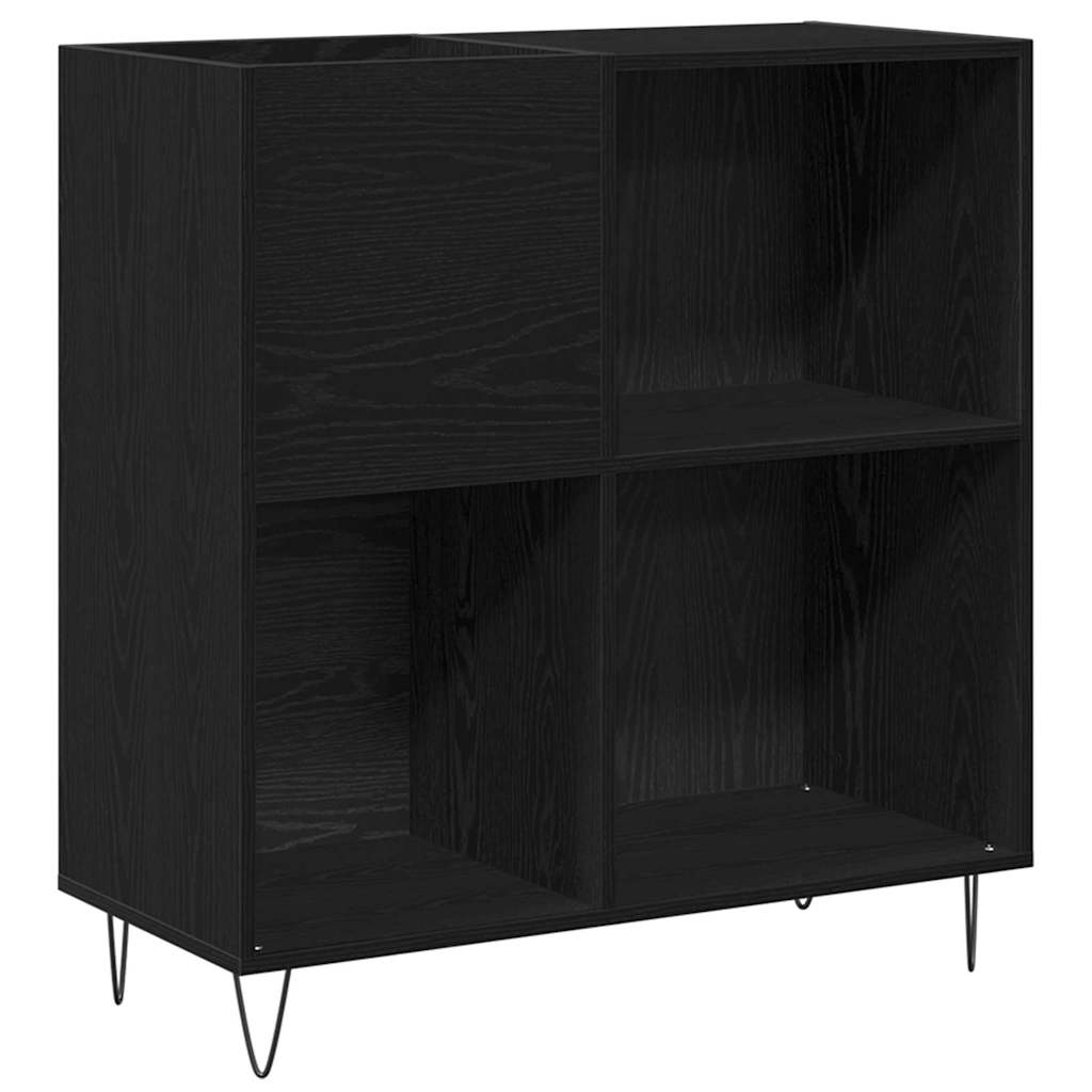 Plateskap med hylle Svart Eik 85 x 38 x 89 cm Konstruert tre