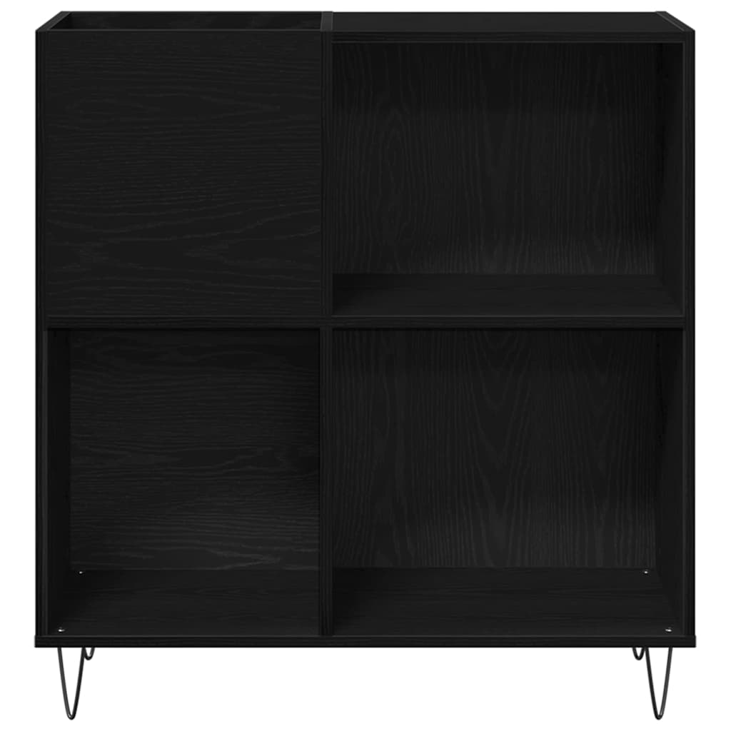 Plateskap med hylle Svart Eik 85 x 38 x 89 cm Konstruert tre