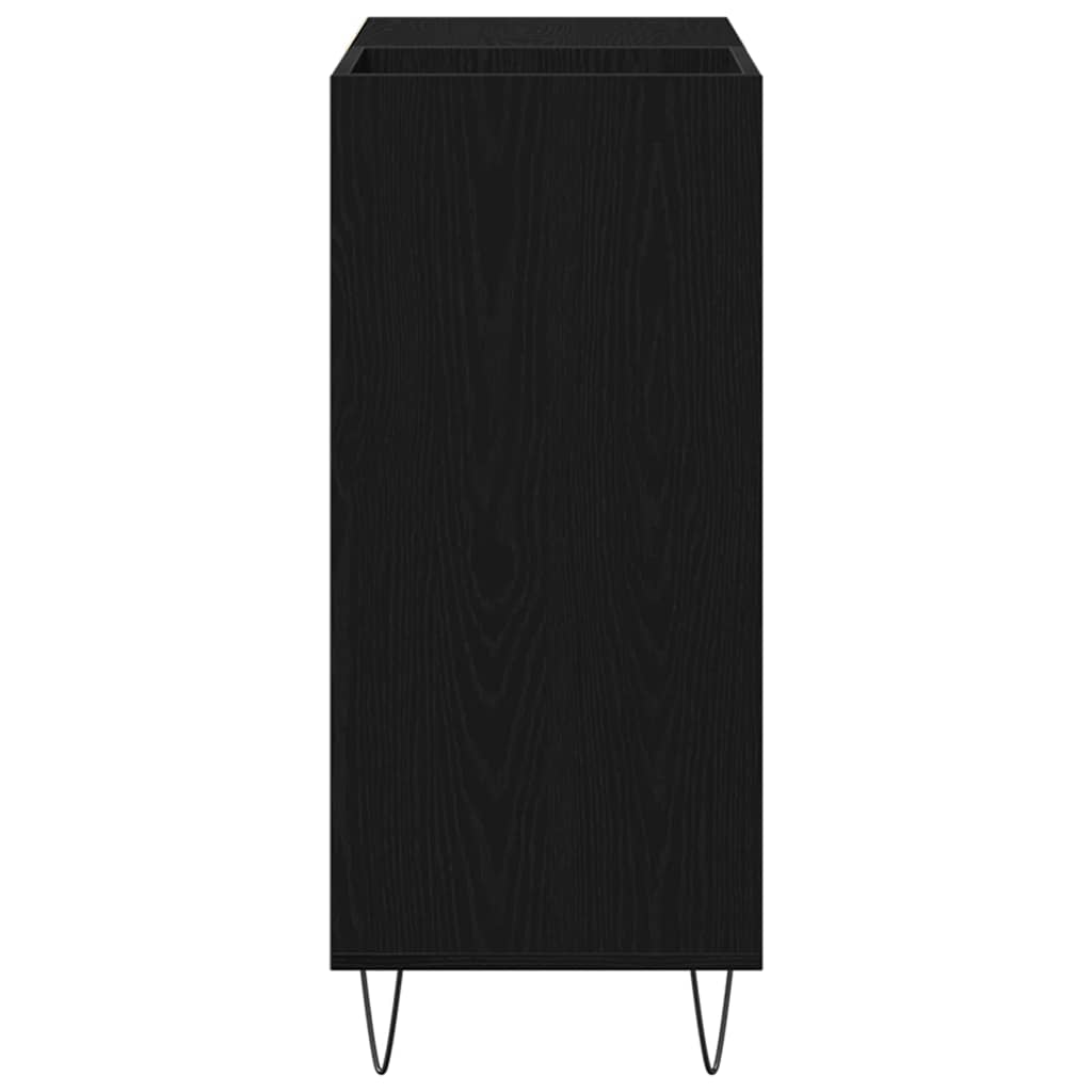 Plateskap med hylle Svart Eik 85 x 38 x 89 cm Konstruert tre