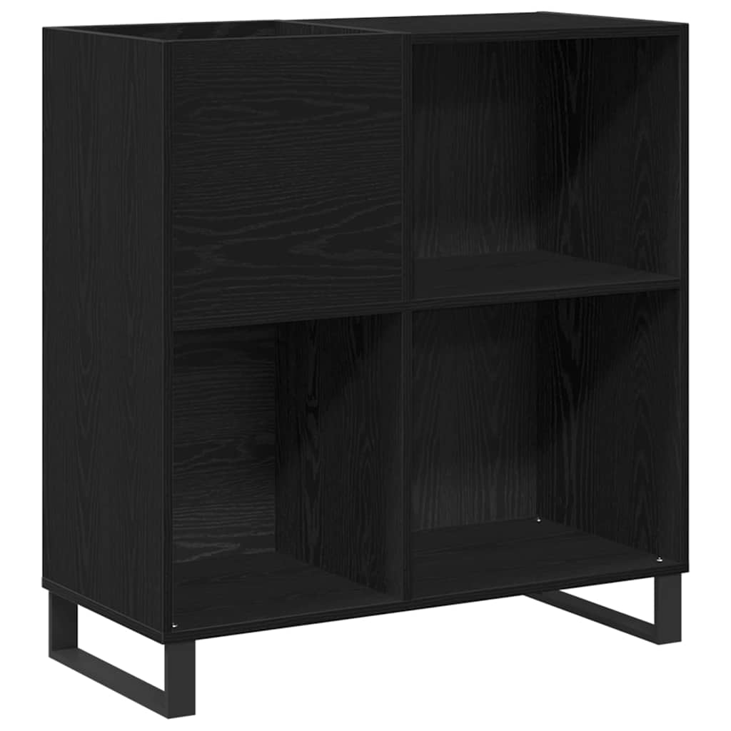 Plateskap med hylle Svart Eik 85 x 38 x 89 cm Konstruert tre