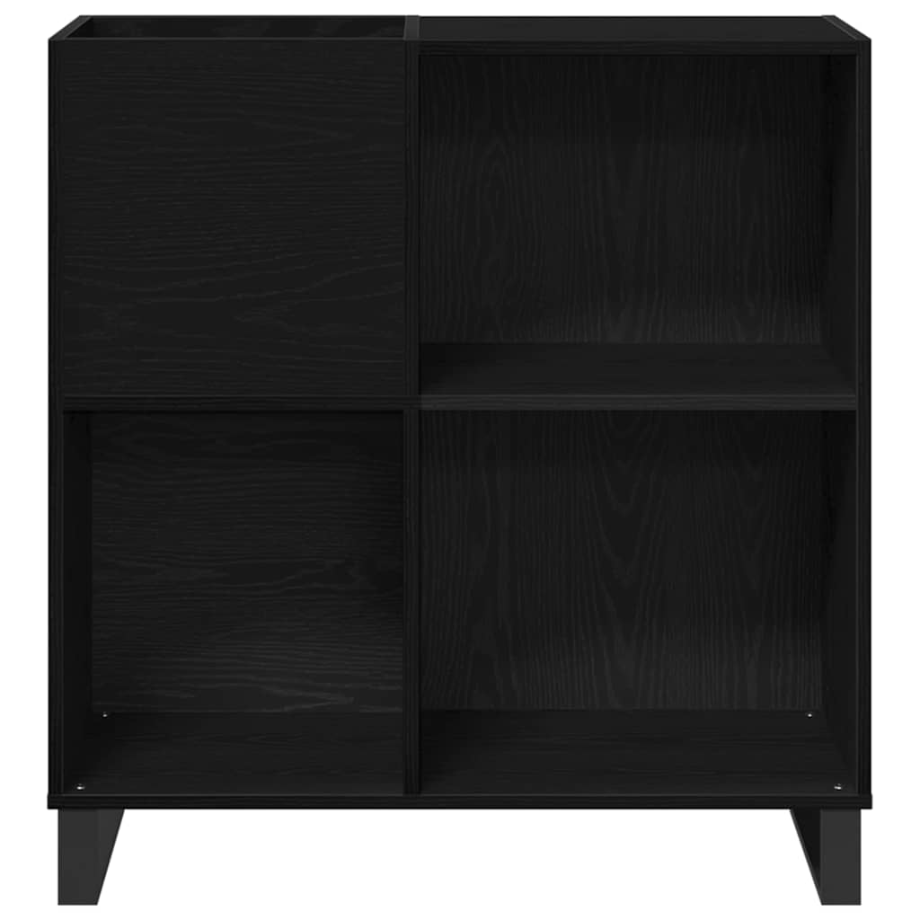 Plateskap med hylle Svart Eik 85 x 38 x 89 cm Konstruert tre