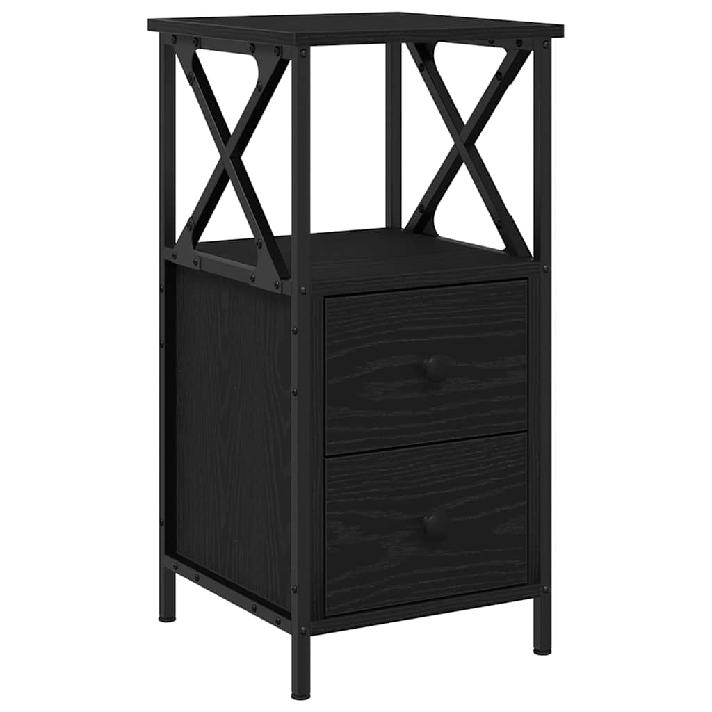 Nattbordskap Svart Eik 34 x 35,5 x 70 cm Konstruert tre