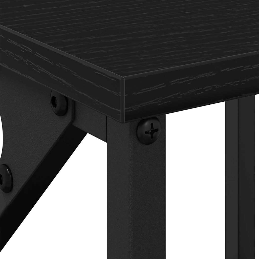 Nattbordskap 2 pcs Svart Eik 34 x 35,5 x 70 cm Konstruert tre
