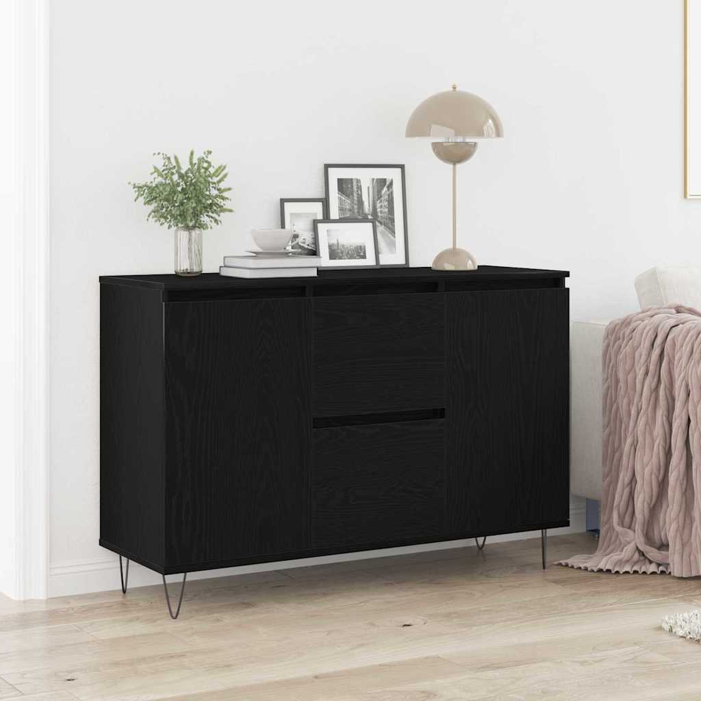 Serviesskap Svart Eik 101,5 x 35 x 70 cm Konstruert tre