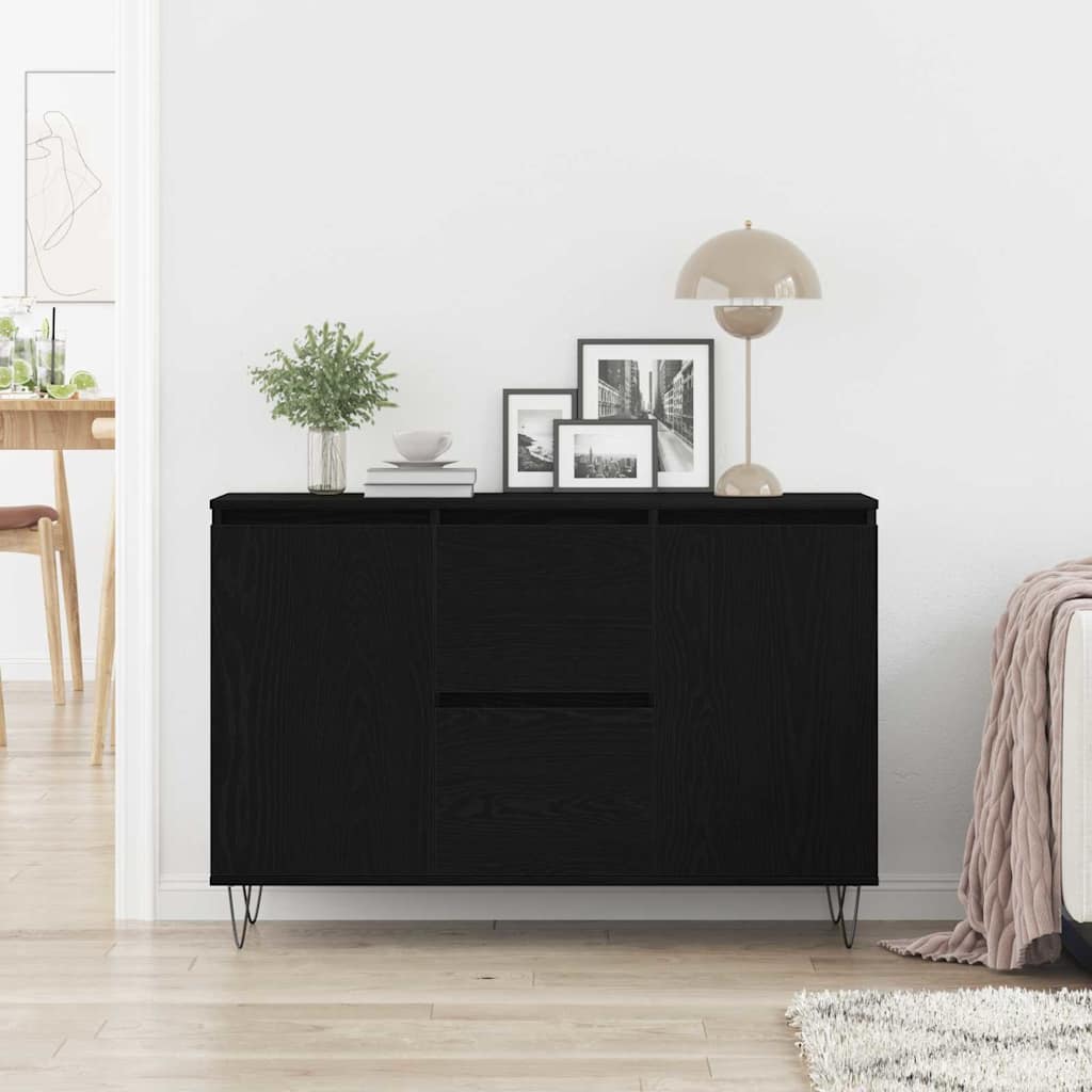 Serviesskap Svart Eik 101,5 x 35 x 70 cm Konstruert tre