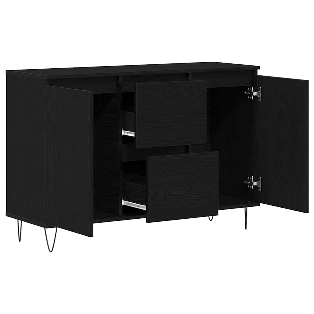 Serviesskap Svart Eik 101,5 x 35 x 70 cm Konstruert tre