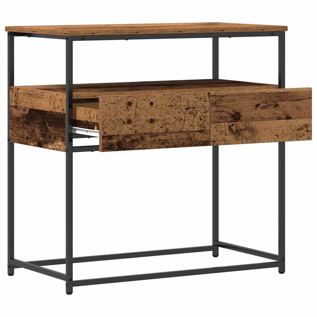 Konsollbord med skuff Gamle tre 75 x 40 x 75 cm Konstruert tre