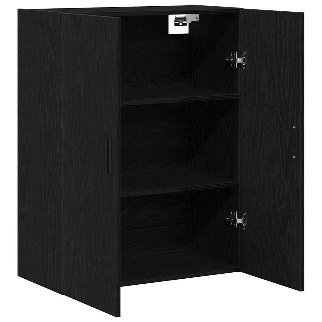 Vegghengt skap Svart Eik 69,5 x 34 x 90 cm Konstruert tre