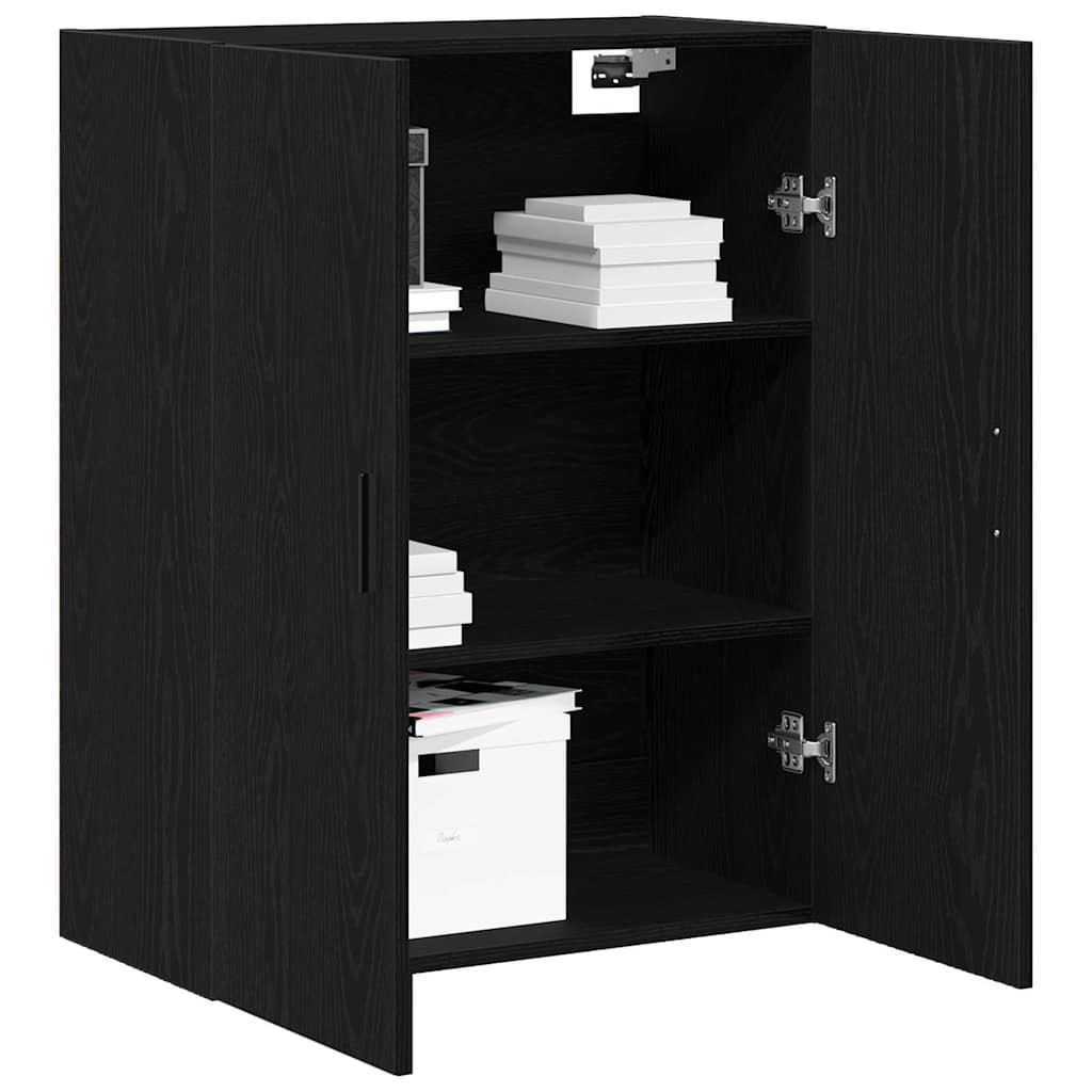 Vegghengt skap Svart Eik 69,5 x 34 x 90 cm Konstruert tre