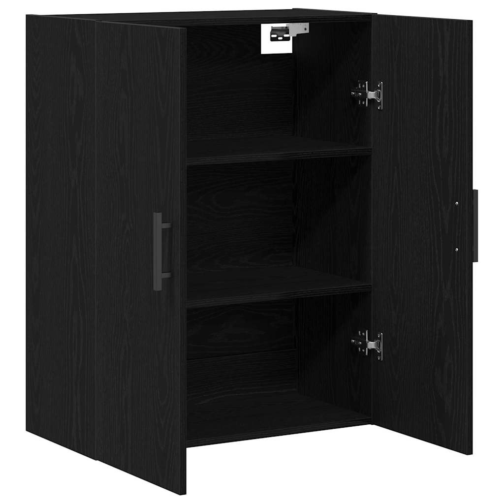 Vegghengt skap Svart Eik 69,5 x 34 x 90 cm Konstruert tre