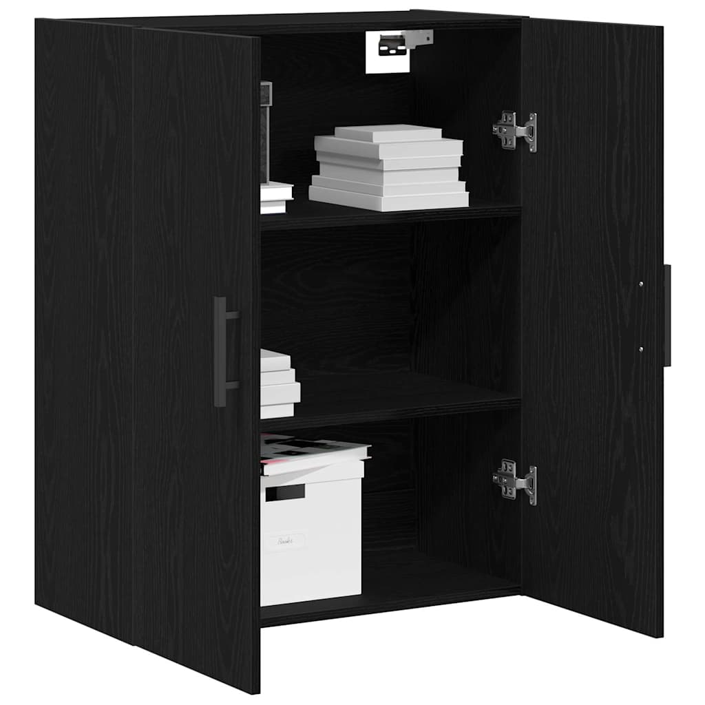 Vegghengt skap Svart Eik 69,5 x 34 x 90 cm Konstruert tre