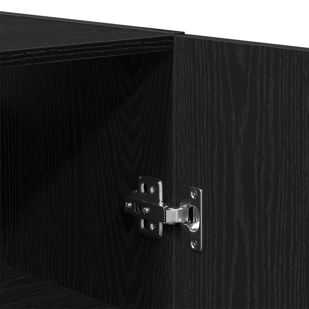 Vegghengt skap Svart Eik 60 x 31 x 70 cm Konstruert tre