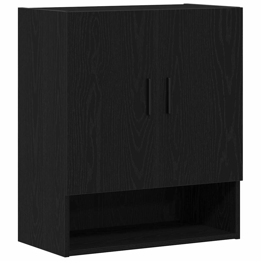 Veggskap Veggmontert Svart eik 60 x 31 x 70 cm Konstruert tre
