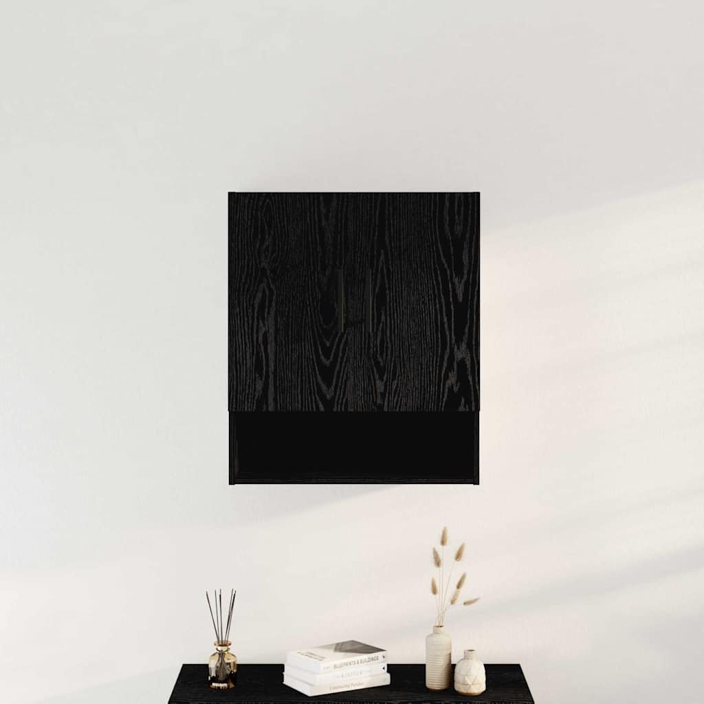 Vegghengt skap Svart Eik 60 x 31 x 70 cm Konstruert tre