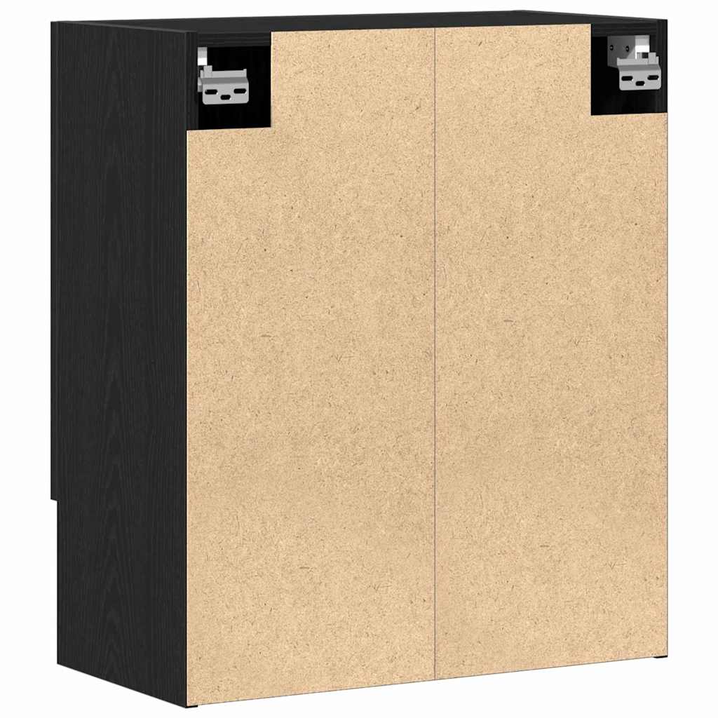 Vegghengt skap Svart Eik 60 x 31 x 70 cm Konstruert tre