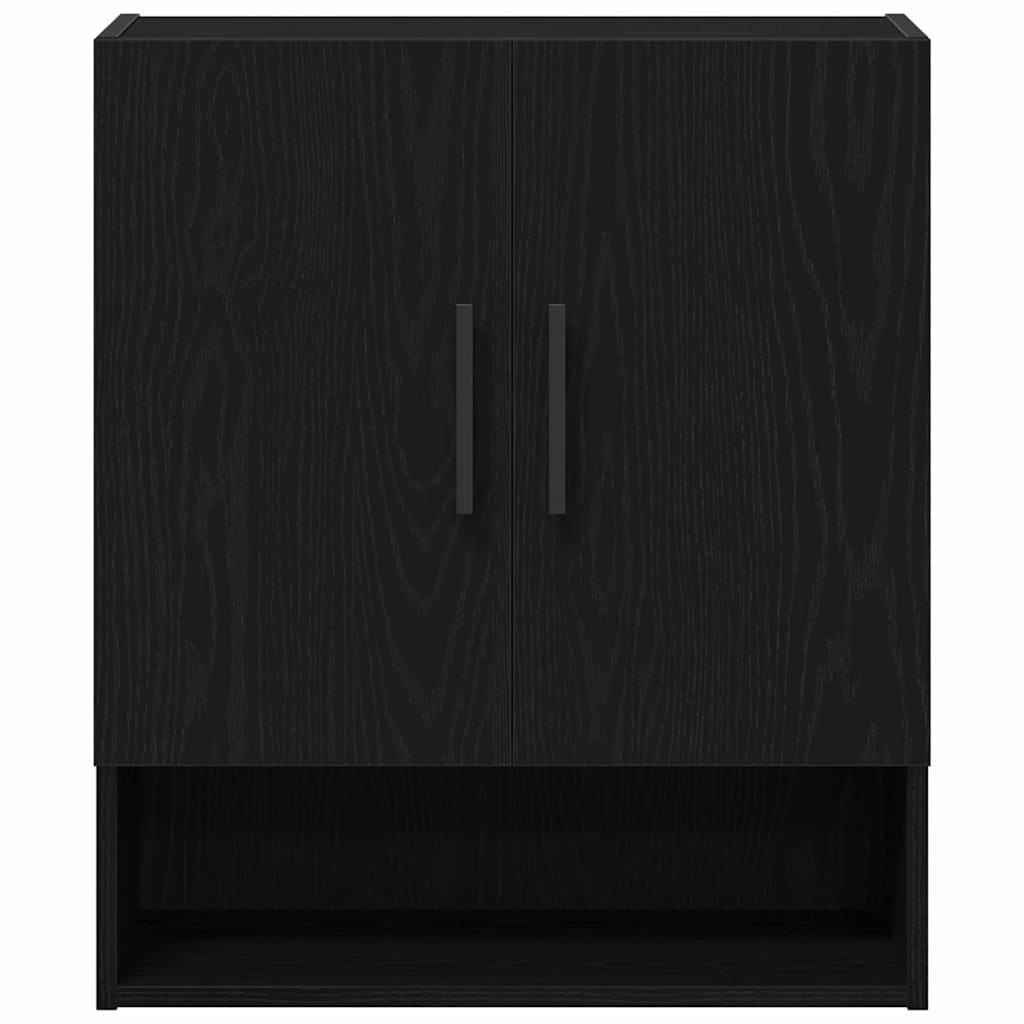 Vegghengt skap Svart Eik 60 x 31 x 70 cm Konstruert tre