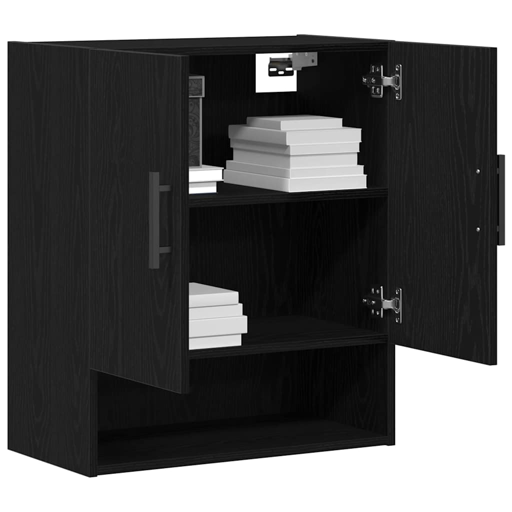 Vegghengt skap Svart Eik 60 x 31 x 70 cm Konstruert tre