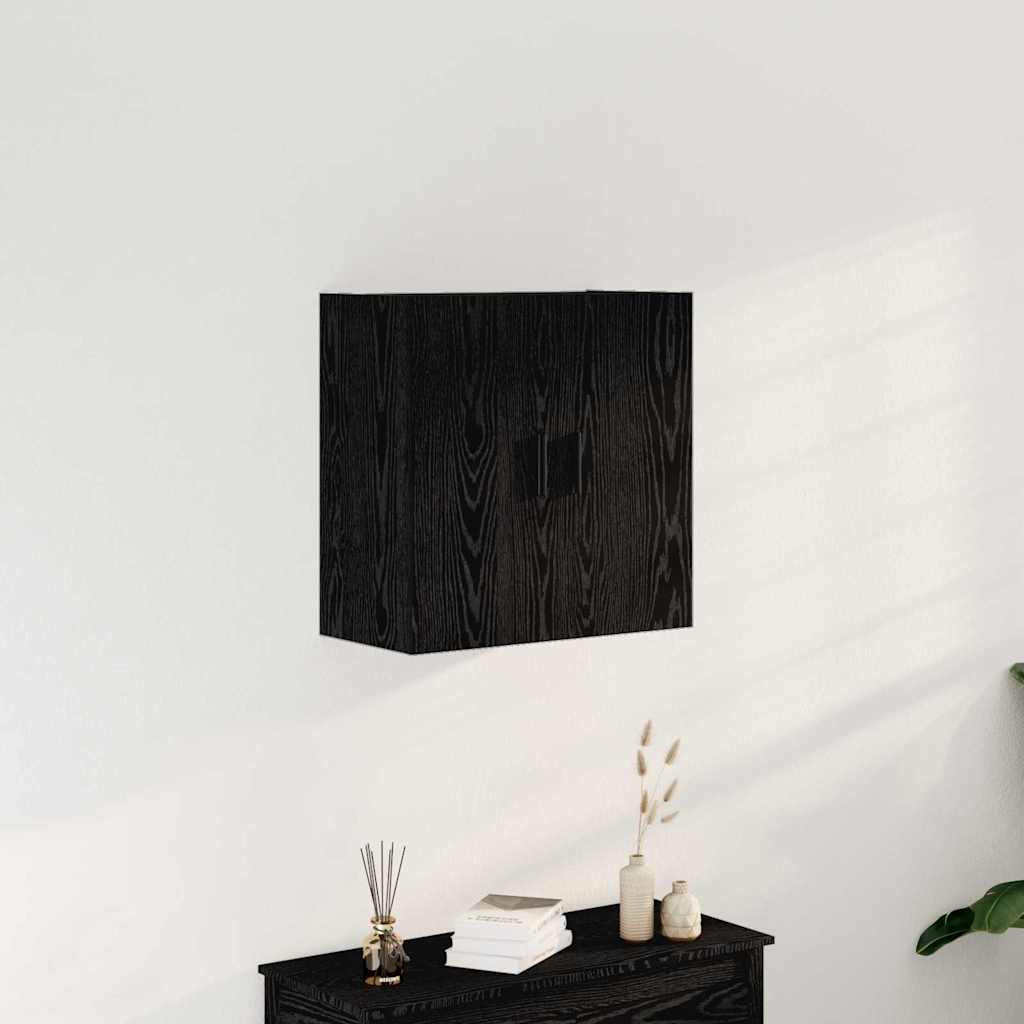 Vegghengt skap Svart Eik 60 x 31 x 60 cm Konstruert tre