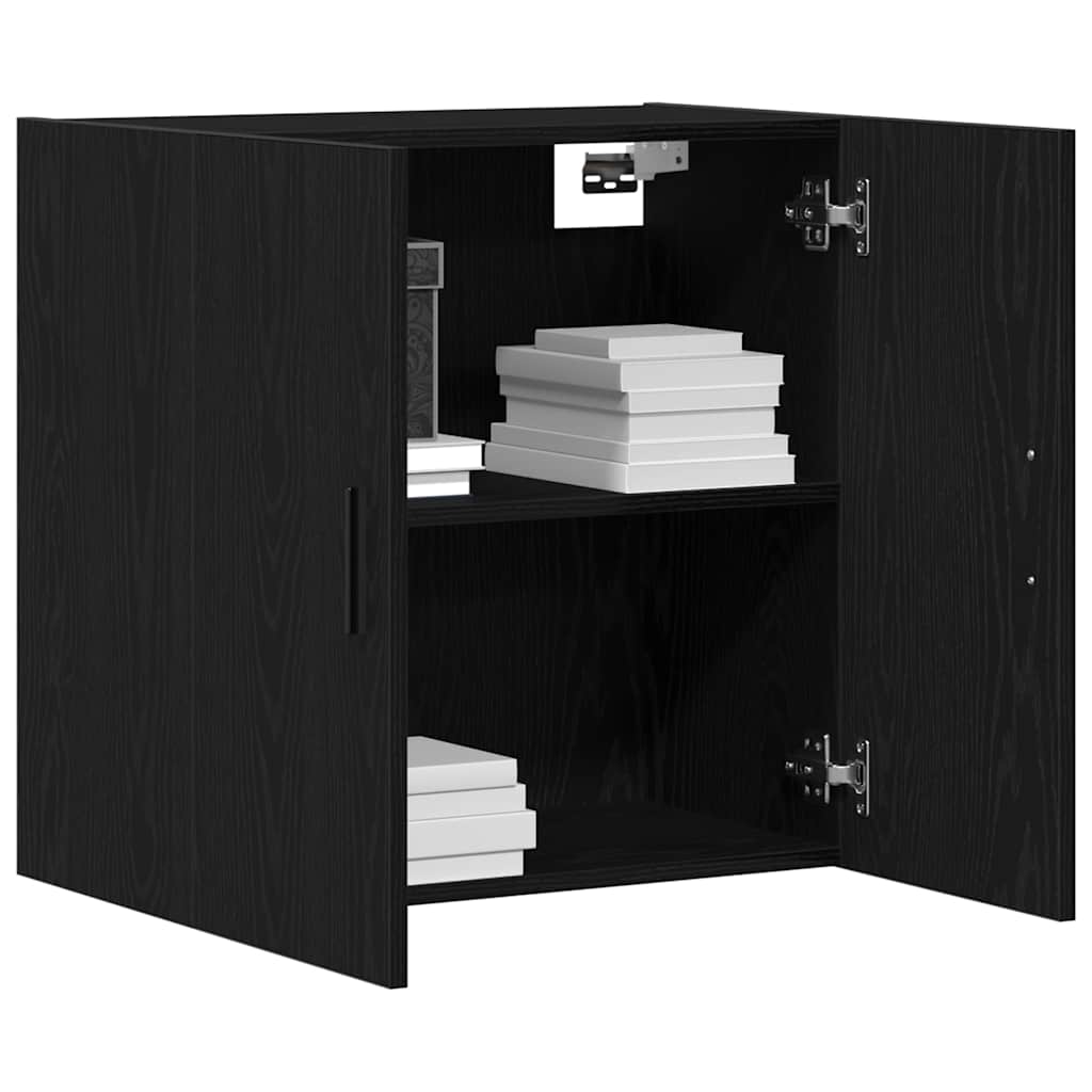 Vegghengt skap Svart Eik 60 x 31 x 60 cm Konstruert tre