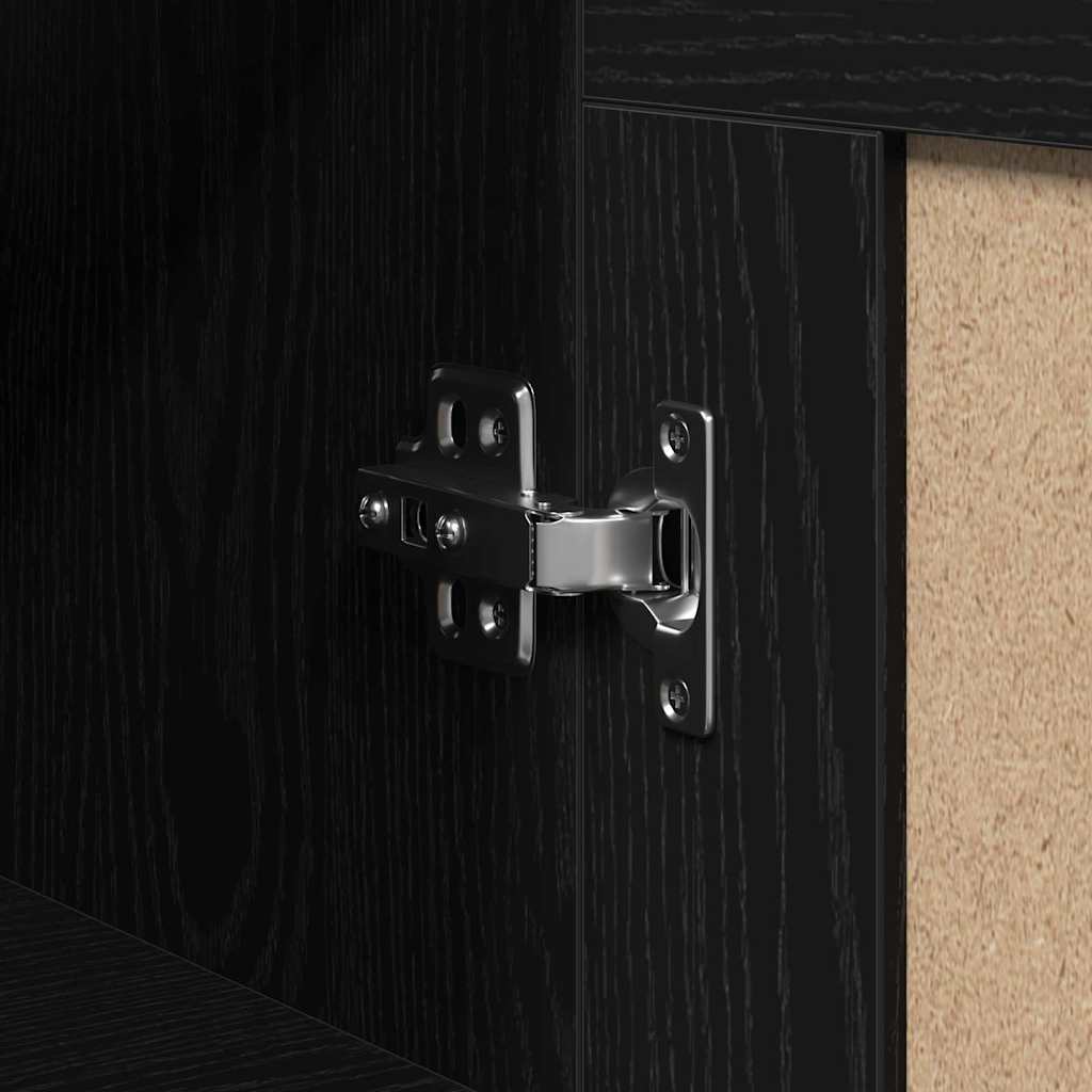 Vegghengt skap Svart Eik 69,5 x 34 x 90 cm Konstruert tre