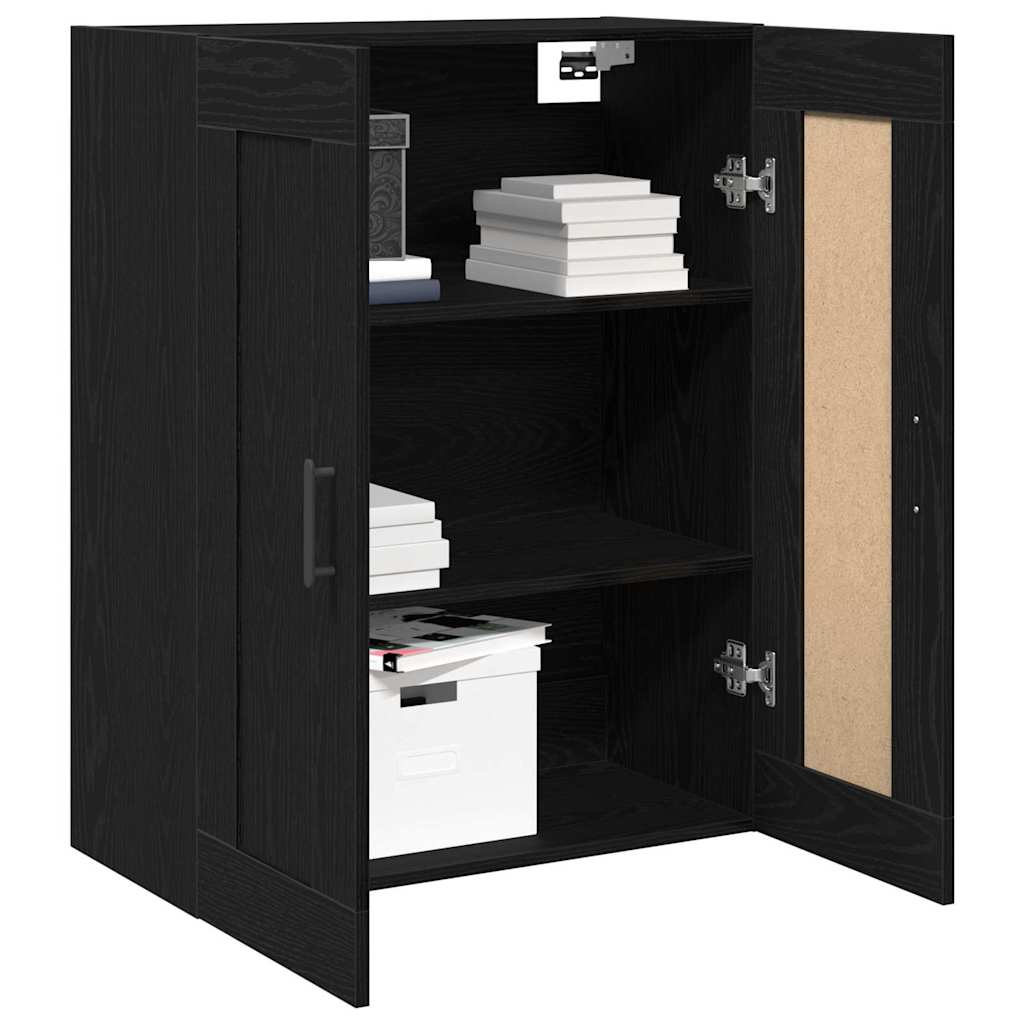 Vegghengt skap Svart Eik 69,5 x 34 x 90 cm Konstruert tre
