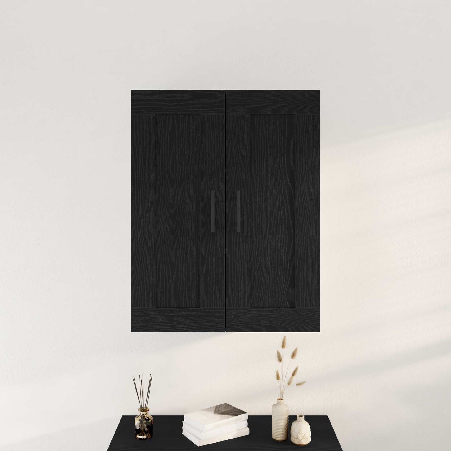 Vegghengt skap Svart Eik 69,5 x 34 x 90 cm Konstruert tre