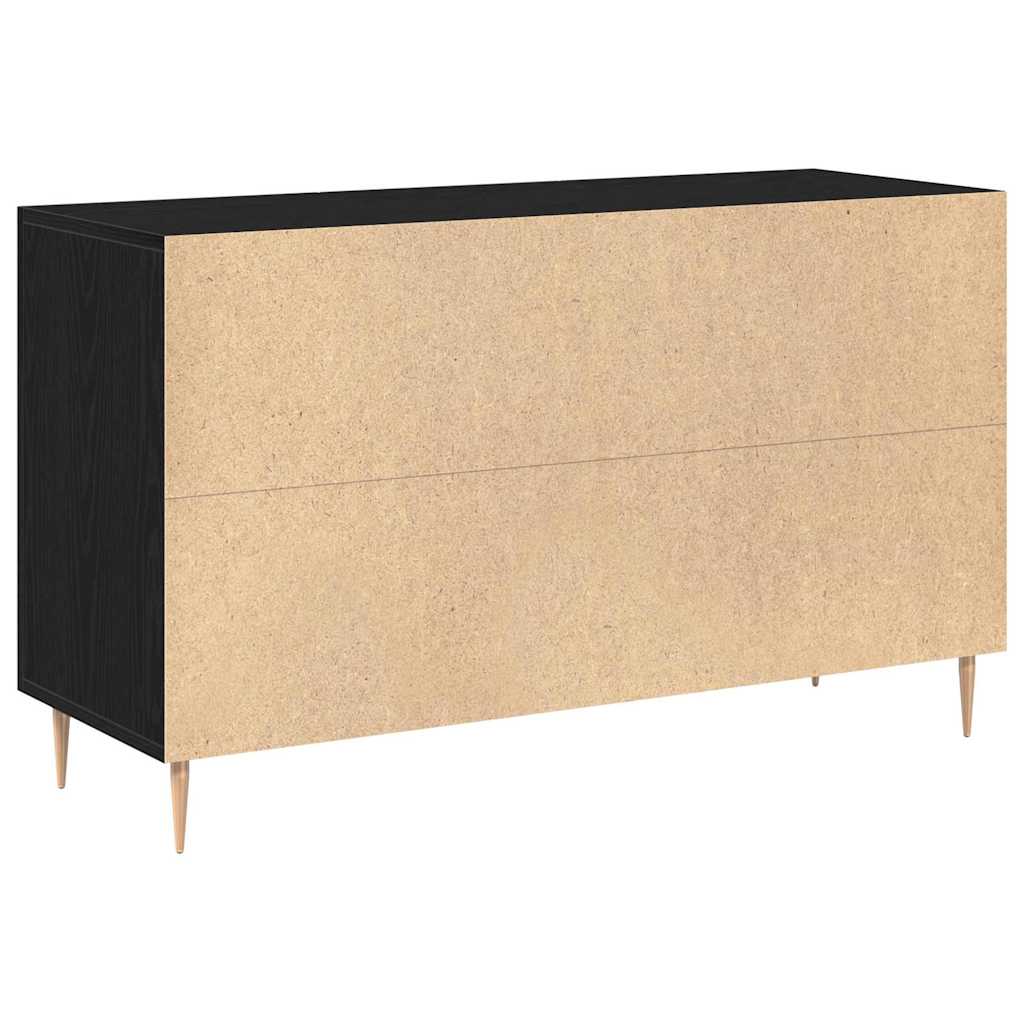 Serviesskap med skuff Svart Eik 100 x 36 x 60 cm Konstruert tre
