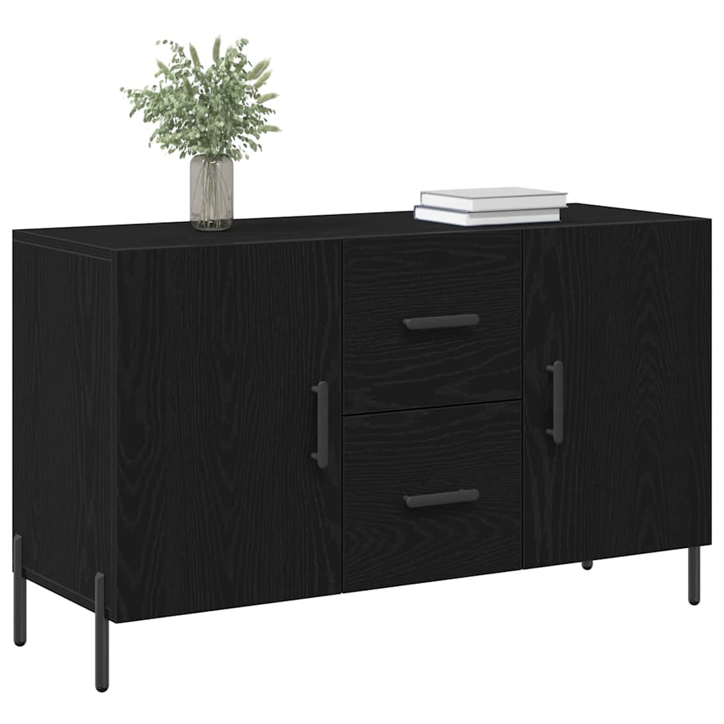 Serviesskap med skuff Svart Eik 100 x 36 x 60 cm Konstruert tre