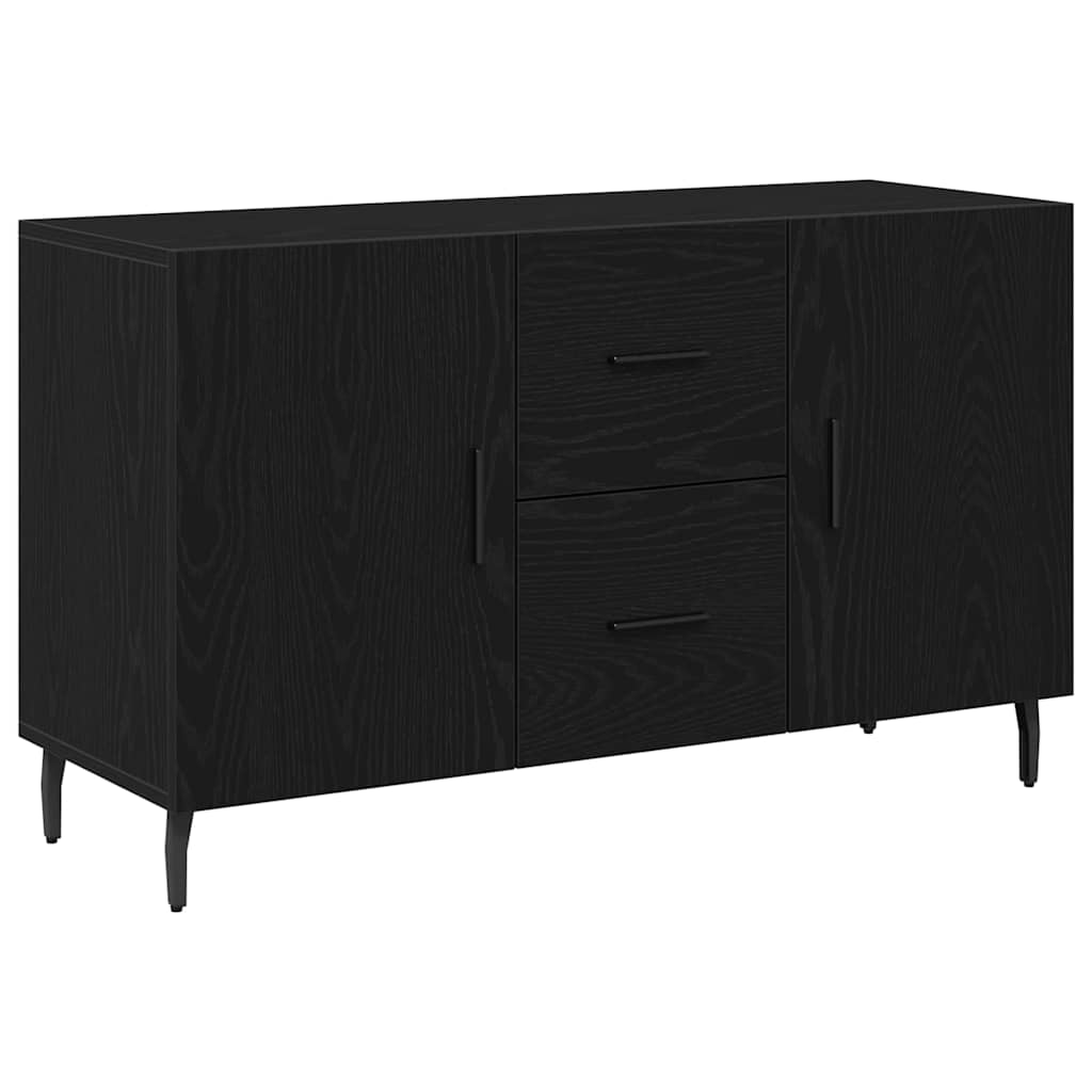 Serviesskap med skuff Svart Eik 100 x 36 x 60 cm Konstruert tre