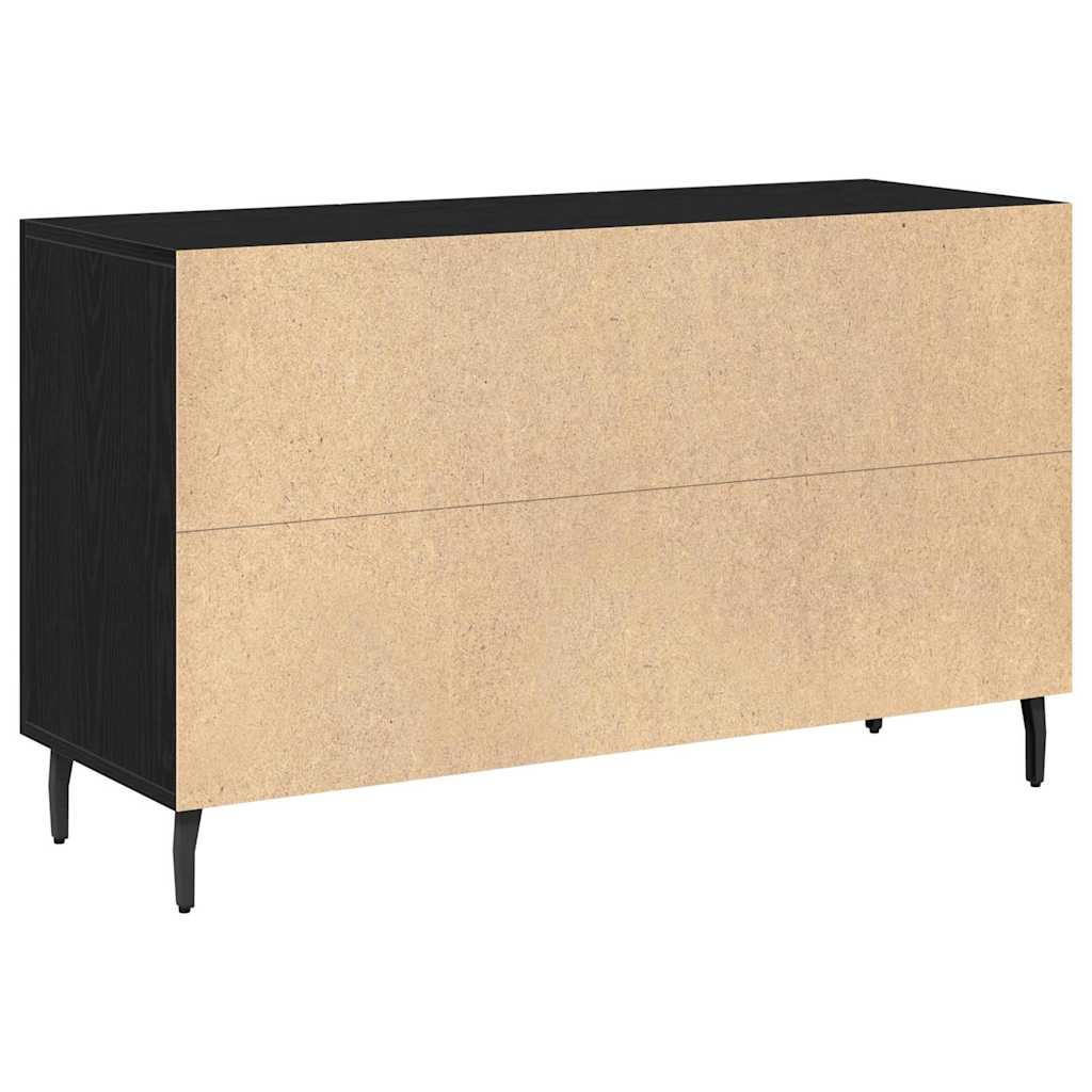 Serviesskap med skuff Svart Eik 100 x 36 x 60 cm Konstruert tre