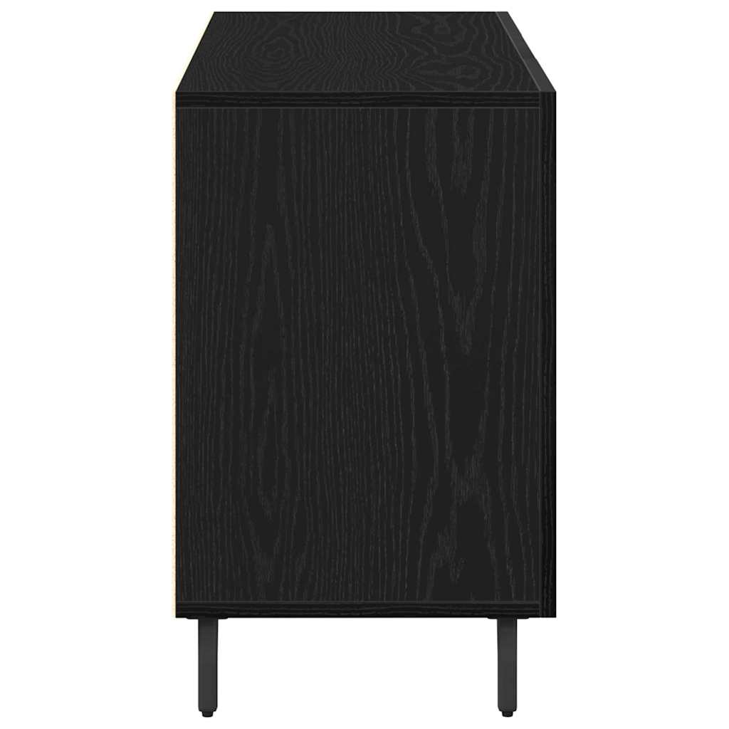 Serviesskap med skuff Svart Eik 100 x 36 x 60 cm Konstruert tre