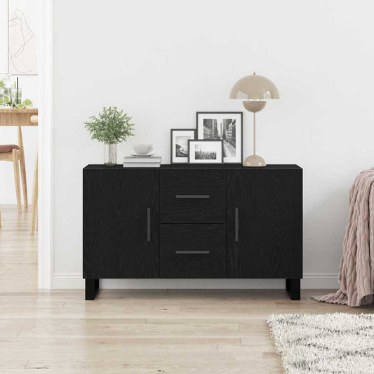Serviesskap med skuff Svart Eik 100 x 36 x 60 cm Konstruert tre