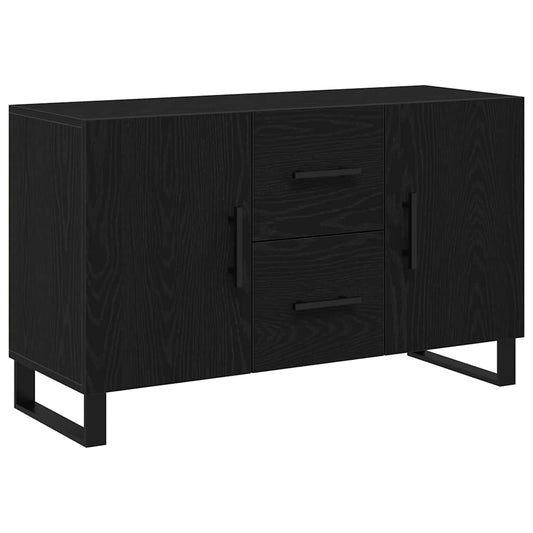 Serviesskap med skuff Svart Eik 100 x 36 x 60 cm Konstruert tre